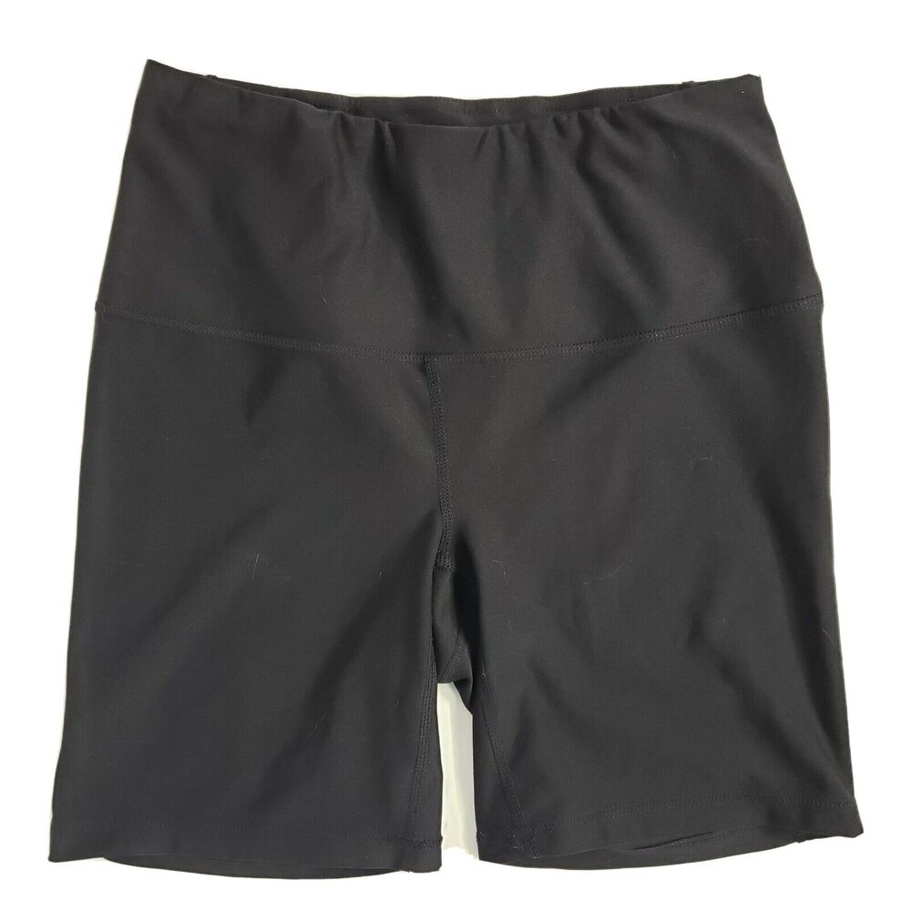 Reebok Womens Shorts Size Small Black Fitted Biker Compression Mid Rise Pull On